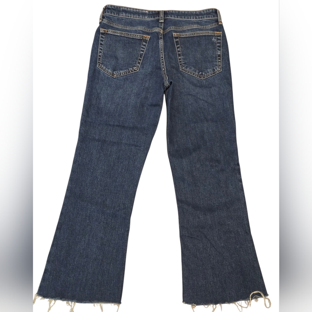 Rag & Bone Kinsley Low-Rise Flare Raw Hem Chelsea Denim Jean - Picture 3 of 6